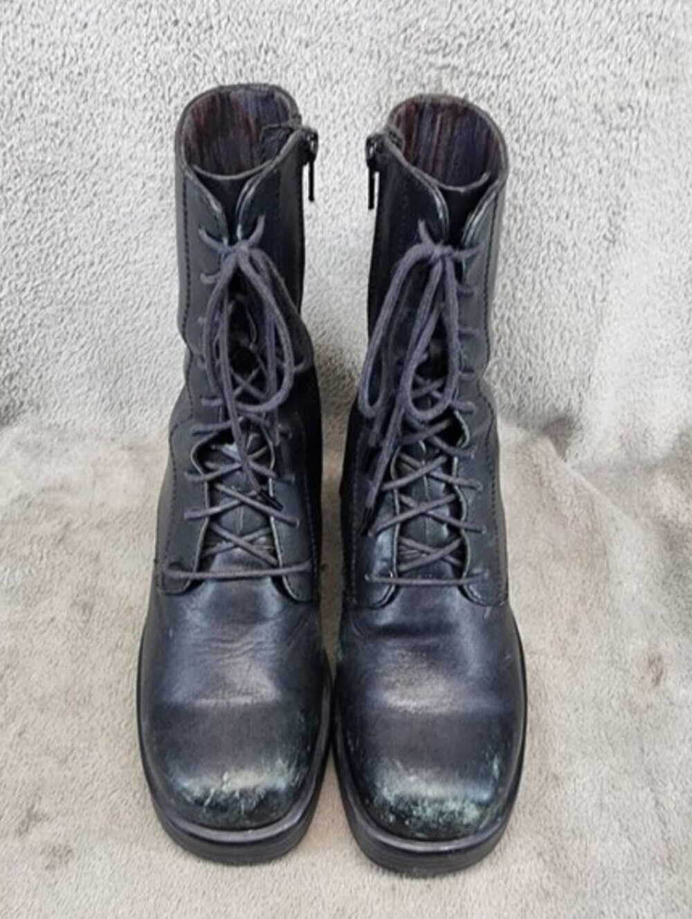 Vagabond Shoes Womens Size EU 37 US 6.5 Black Leather Lace Up Combat Boots *Read